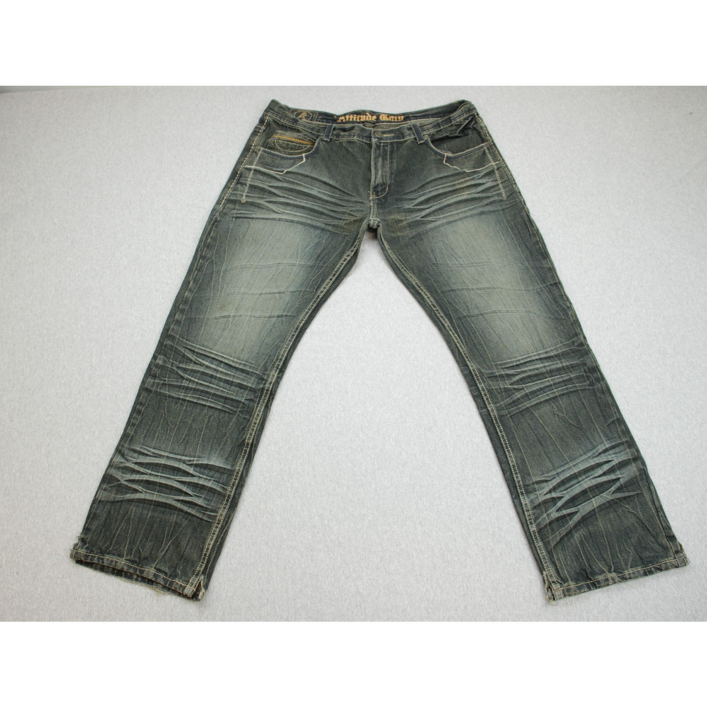 Attitude Gold Jeans Mens 42 x‎ 32 Blue 100% Cotton Vintage